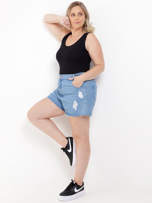 Blusa Regata Básica Autentique Plus Size Feminina Preto