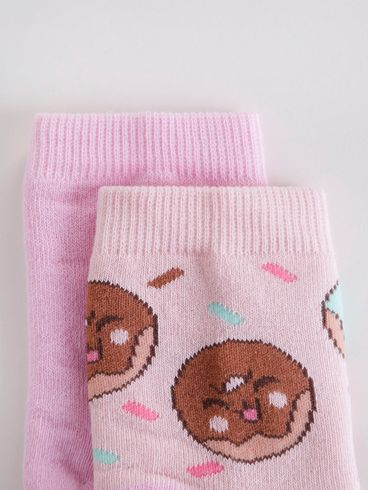 Kit com 02 Meias Infantil Para Menina - Rosa