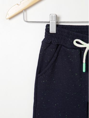 Calça Jogger Moletom Infantil Para Menino - Azul Marinho