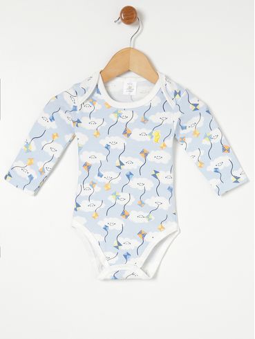 Body Infantil Para Bebê Menino - Azul Claro