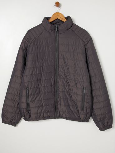 Jaqueta Puffer Plus Size Masculina Chumbo