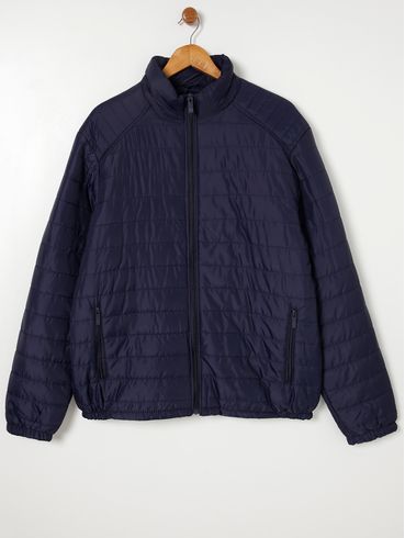 Jaqueta Puffer Plus Size Masculina Azul Marinho