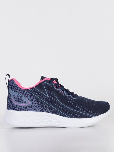 Tênis Esportivo Juvenil Para Menina - Azul Marinho/Rosa