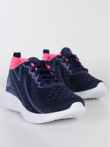 Tênis Esportivo Juvenil Para Menina - Azul Marinho/Rosa