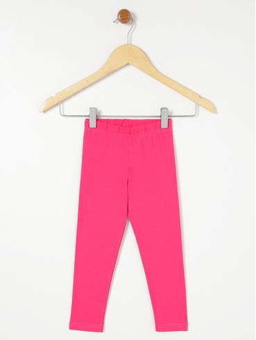 Calça Legging Infantil Para Menina - Rosa Pink
