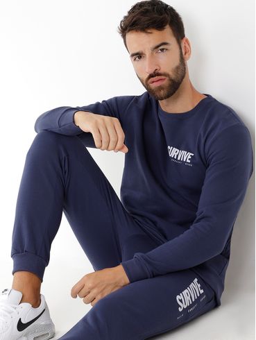 Agasalho de Moletom Masculino Azul Marinho