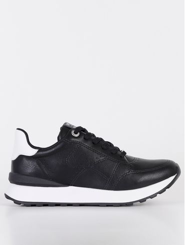 Tênis Jogging Via Marte Feminino Preto/Branco