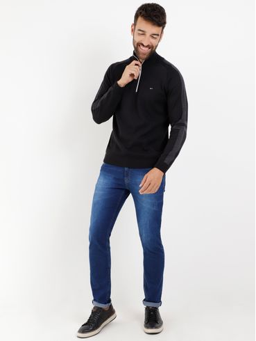 Blusão de Tricot Masculino Preto