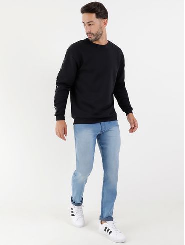 Calça Jeans Slim Estonada Masculina Azul