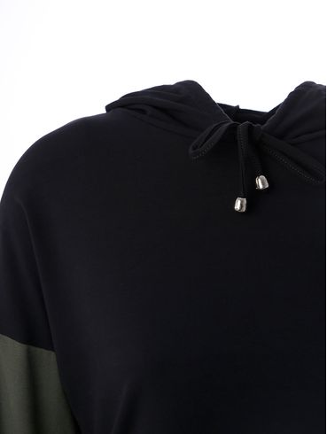 Blusa com Capuz Feminina Preto/Verde