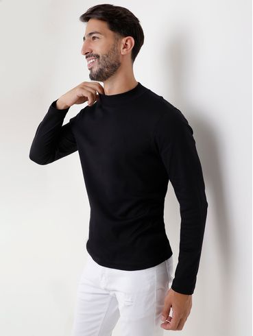 Camiseta Manga Longa Masculina Preto