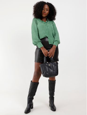 Camisa Manga Bufante Autentique Feminina Verde