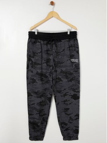 Calça Jogger Moletom Plus Size Masculina Cinza Escuro