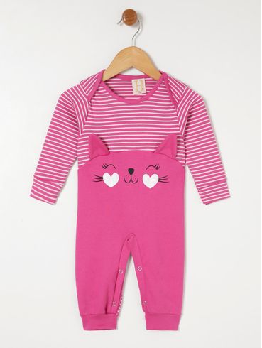 Macacão Infantil Para Bebê Menina - Rosa Pink
