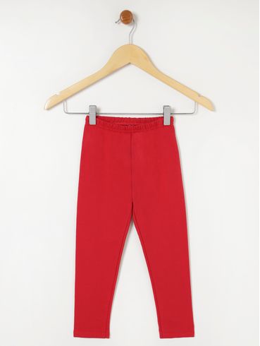 Calça Molecotton Infantil para Menina - Vermelho