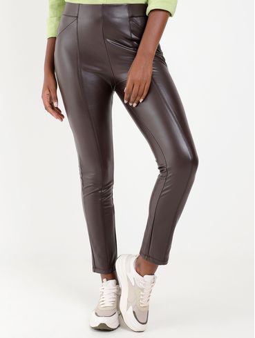 Calça Skinny Tecido Sintético Feminina Marrom