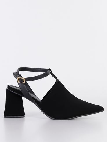 Sapato de Salto Slingback Bebecê Feminino Preto