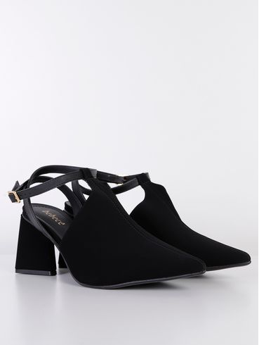 Sapato de Salto Slingback Bebecê Feminino Preto