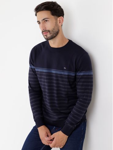 Suéter Tricot Masculino Azul Marinho