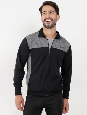Jaqueta Esportiva Masculina Preto/Cinza
