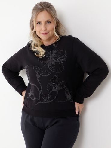 Moletom Habana Plus Size Feminino Preto