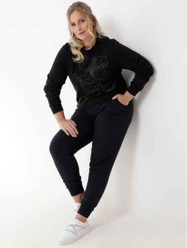 Moletom Habana Plus Size Feminino Preto