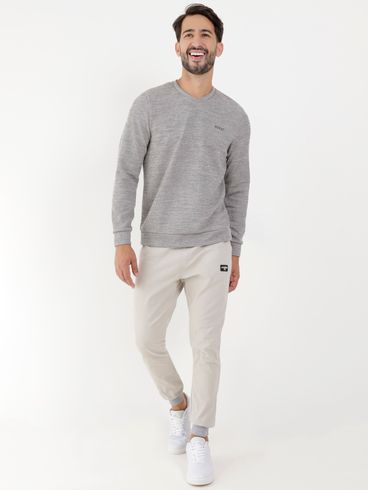 Calça Jogger Sarja Masculina Cinza
