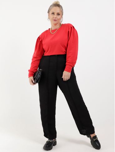 Blusa Moletinho Autentique Plus Size Feminina Vermelho
