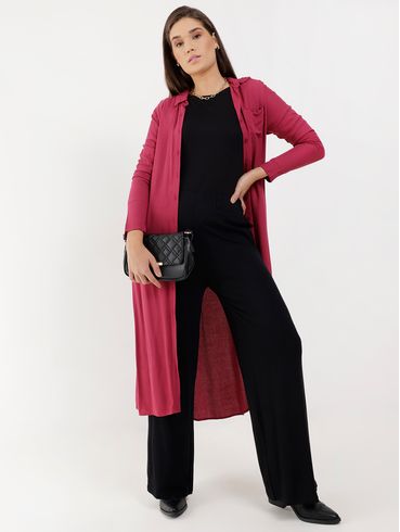 Vestido Chemise Midi Autentique Feminino Rosa Pink
