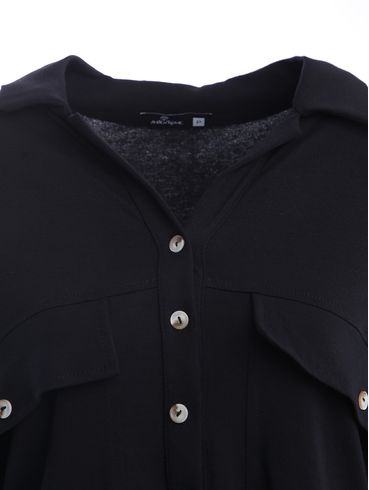 Camisa Cropped Manga 3/4 Autentique Feminina Preto