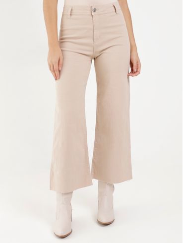 Calça Sarja Wide Leg Autentique Feminina Bege