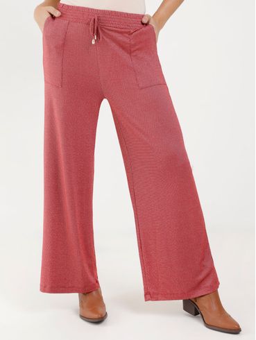 Calça Wide Leg Habana Feminina Marrom