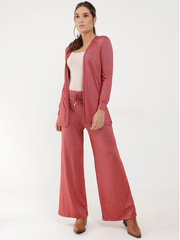 Calça Wide Leg Habana Feminina Marrom