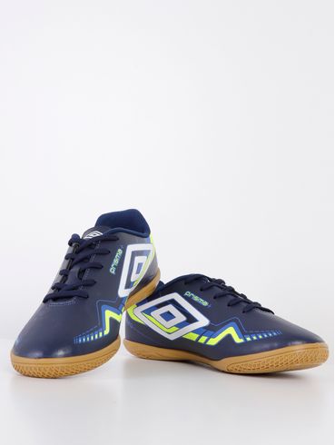 Chuteira Futsal Umbro Prisma+ Masculina Azul Marinho/Branco/Verde