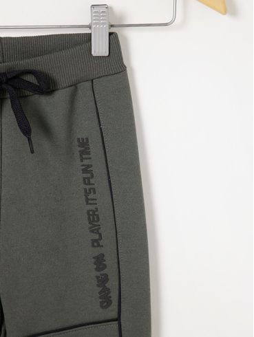 Calça Jogger Moletom Infantil Para Menino - Verde
