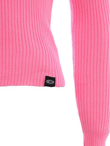 Blusa de Tricot Básica Feminina Rosa Pink