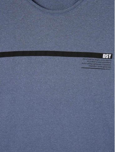 Camiseta Manga Longa Plus Size Masculina Azul