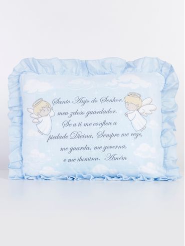 Travesseiro Santo Anjo Infantil Para Bebê - Azul