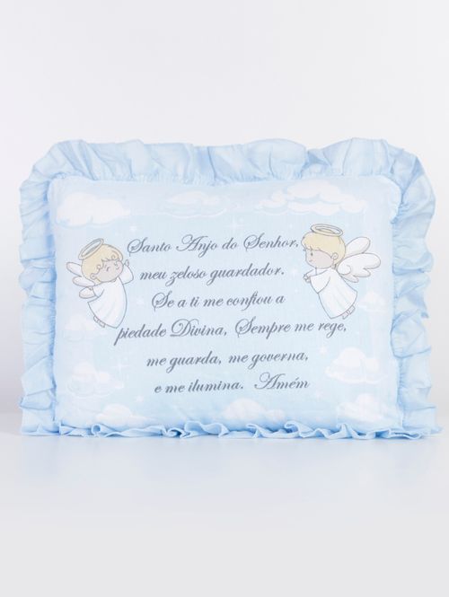 Travesseiro Santo Anjo Infantil Para Bebê - Azul