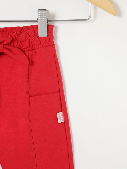 Calça Molecotton Infantil Para Bebê- Vermelho