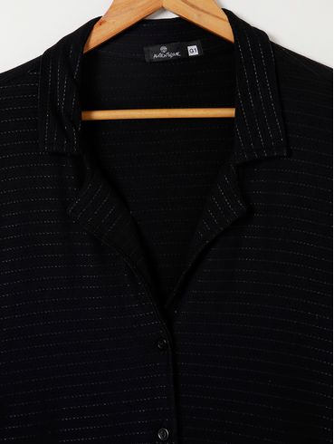 Camisa Manga Longa Autentique Plus Size Feminina Preto