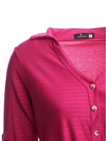 Camisa Cropped Manga 3/4 Autentique Feminina Rosa Pink