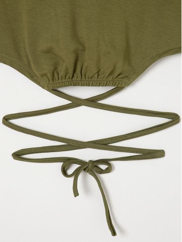 Blusa Molecotton com Amarração Juvenil Para Menina Verde