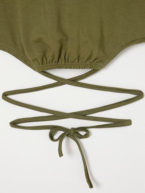 Blusa Molecotton com Amarração Juvenil Para Menina Verde