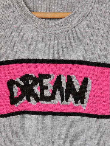 Blusa de Tricot Infantil Para Menina - Cinza