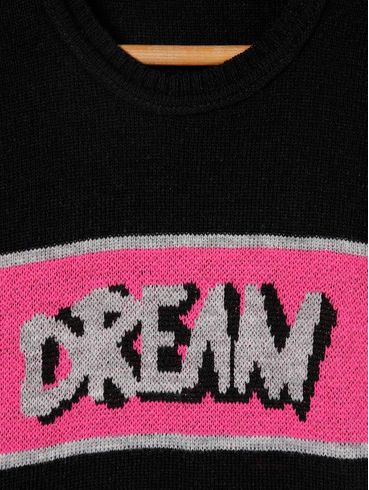 Blusa de Tricot Infantil Para Menina - Preto