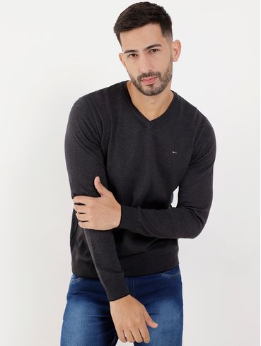 Suéter Tricot Masculino Preto