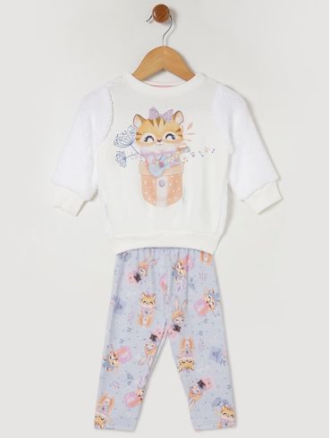 Conjunto Longo Infantil Para Bebê- Azul