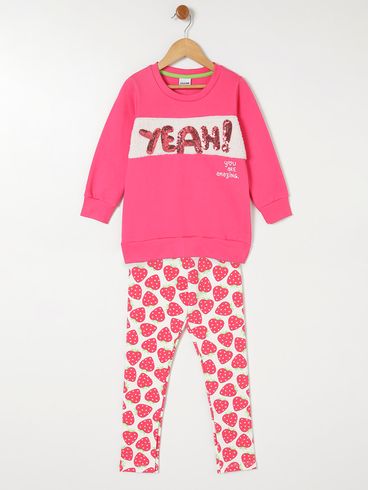 Conjunto Longo Infantil Para Menina - Rosa Pink