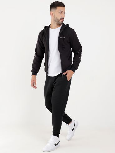 Jaqueta Moletom com Capuz Masculina Preto